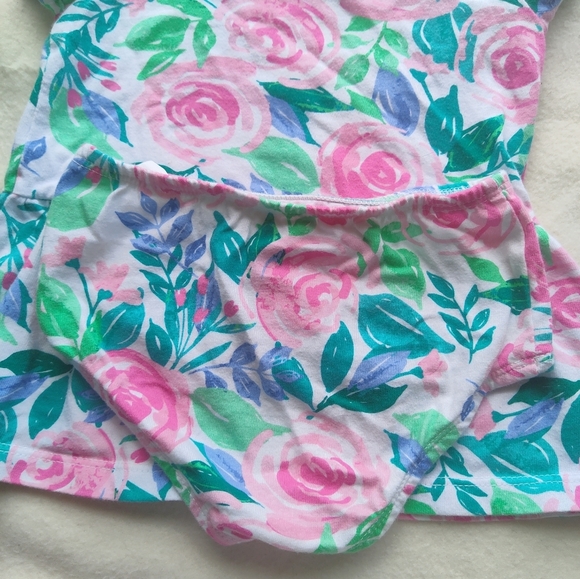 Floral Dress with Diaper Cover Short Sleeve Pastel Size 3-6 Months - Picture 3 of 7